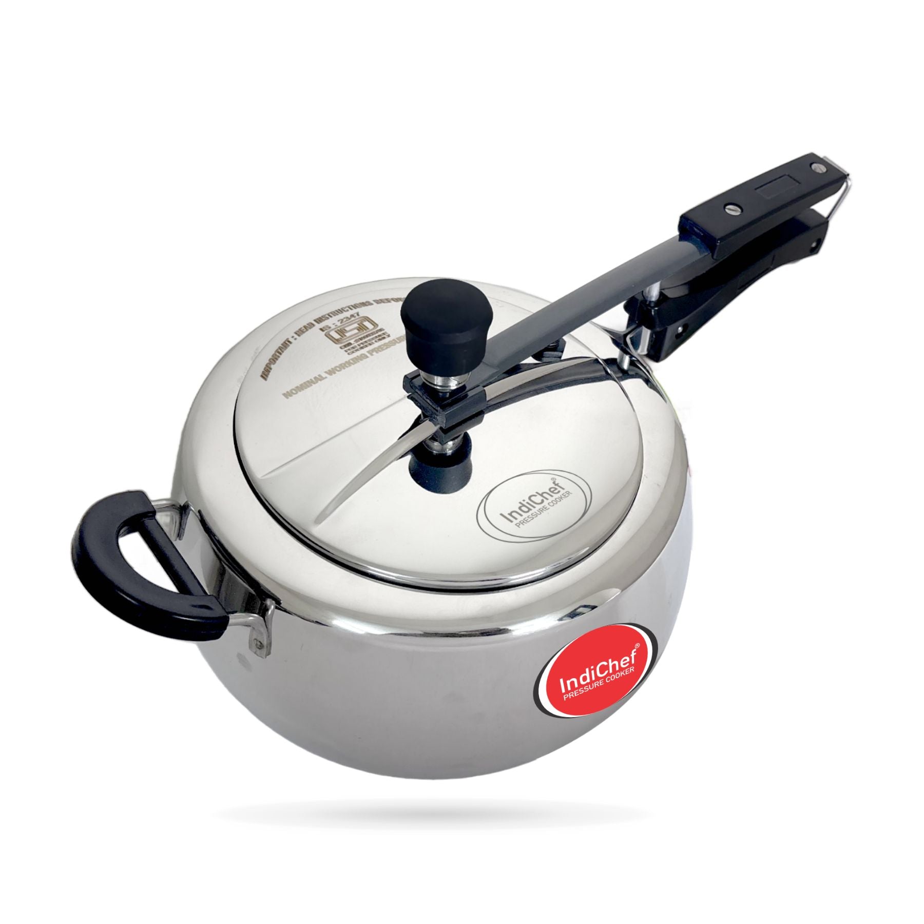 IndiChef Plain TriPly Stainless Steel Induction Base Pressure Cooker
