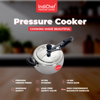 IndiChef Plain TriPly Stainless Steel Induction Base Pressure Cooker