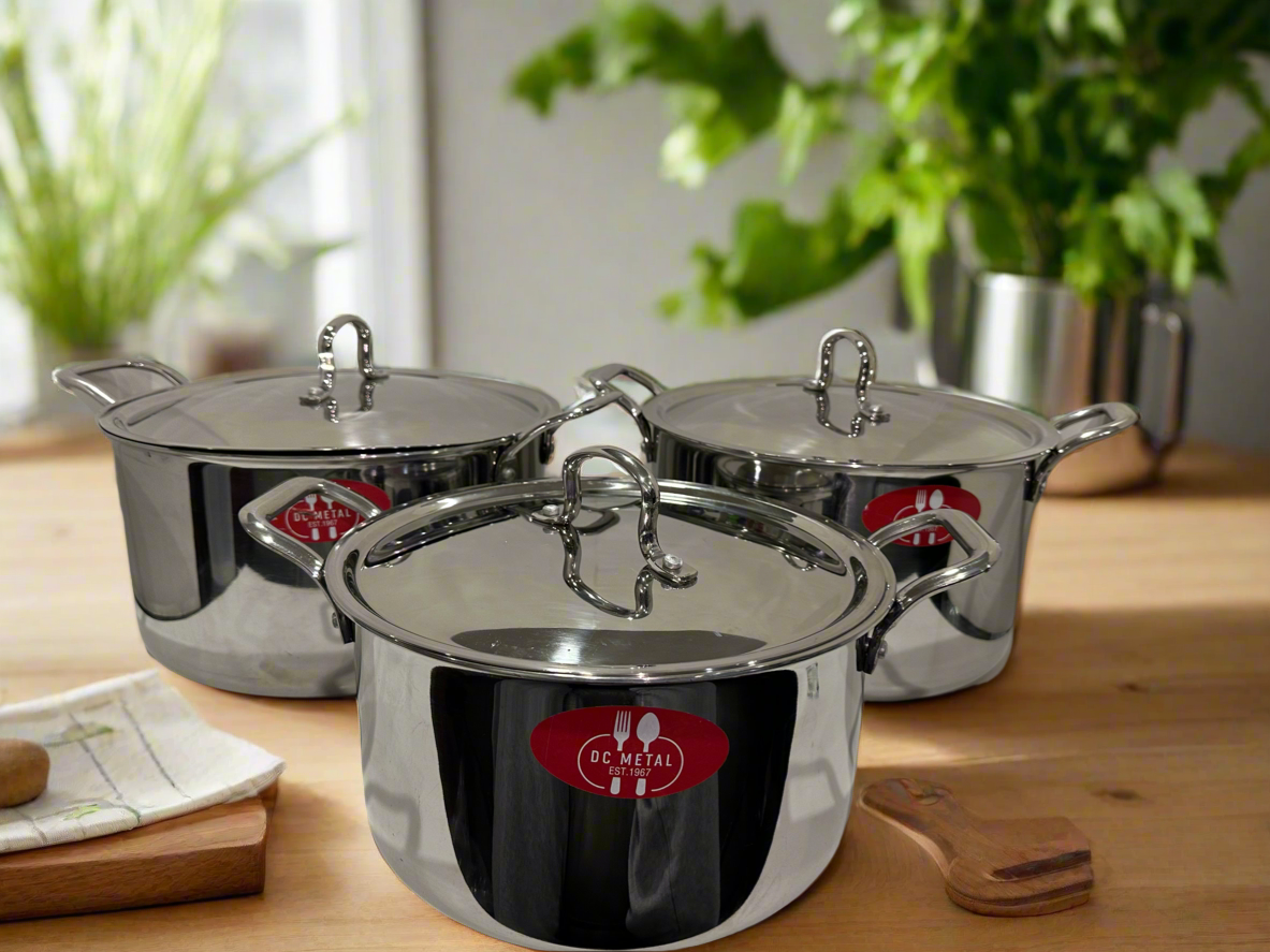 Premium Triply Stainless Steel Casserole Set – Durable, Even-Heating Cookware for Everyday Use