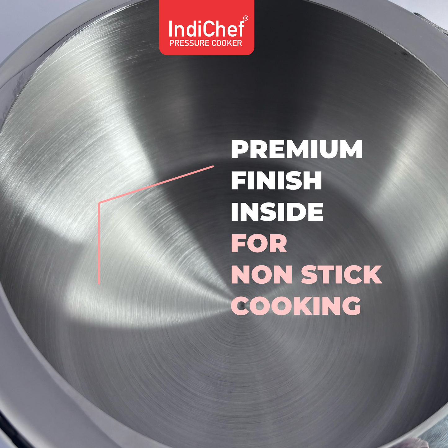 IndiChef Plain Stainless Steel Induction Base Pressure Cooker