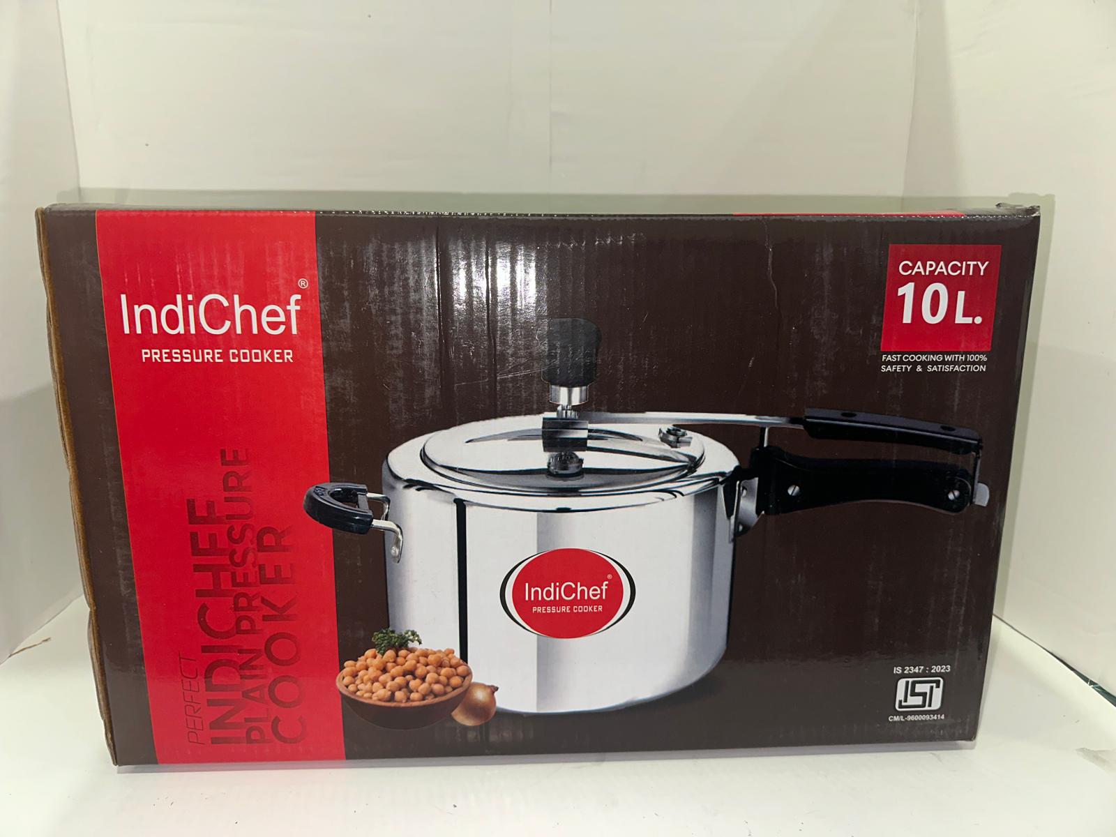 IndiChef Plain Stainless Steel Induction Base Pressure Cooker
