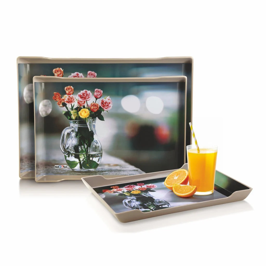 Diva Serving Tray Set Of 3 ( S + M + B )